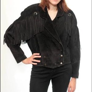 Vintage 80’s Leather Fringe Jacket